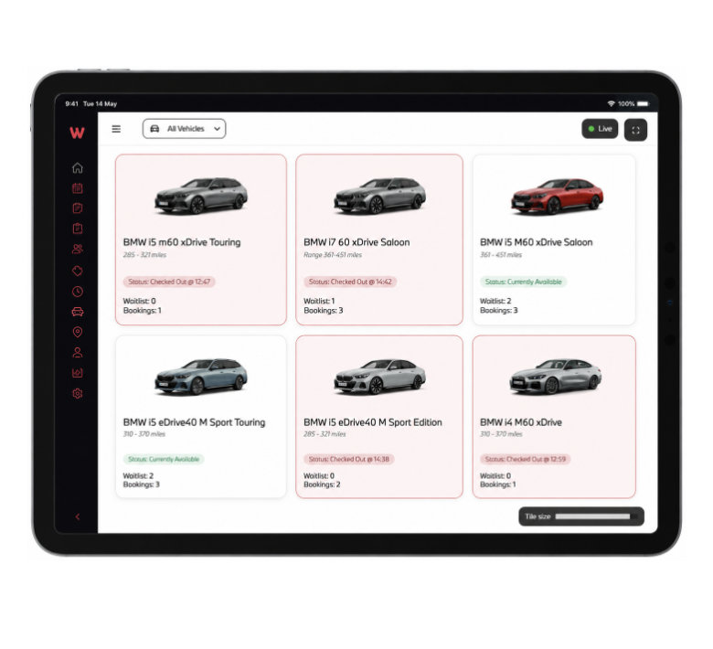 Portal interface on tablet