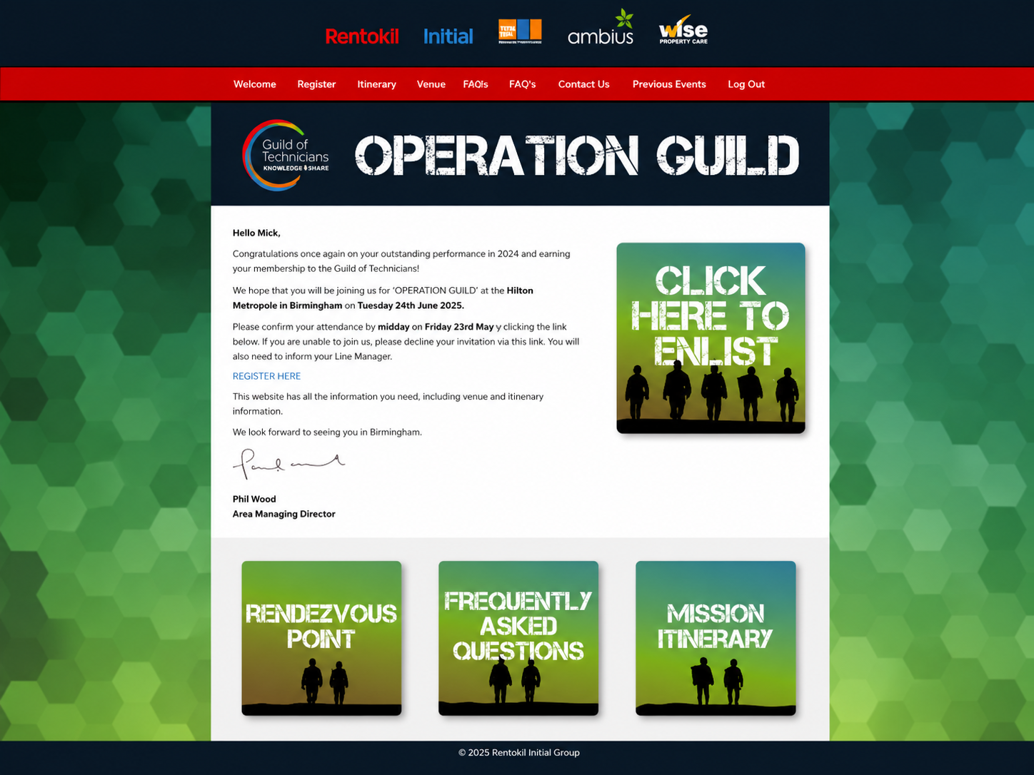 Login page from events platform